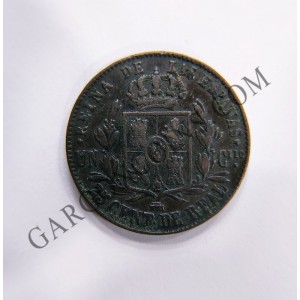 Isabel 2ª 25 Céntimos de Real 1861 Segovia Cuartillo
