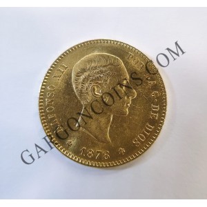 ORO Alfonso XII 25 Pesetas 1878 DEM GOLD